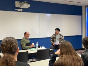 Author Juan Lopez and Dan King in session.